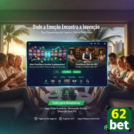 Ilustração de Jogos de Slots Diversificados na 62bet